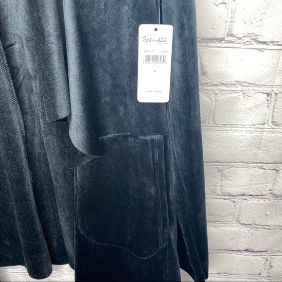 Splendid Velour Open Front Draped Cardigan - Picture 8 of 9